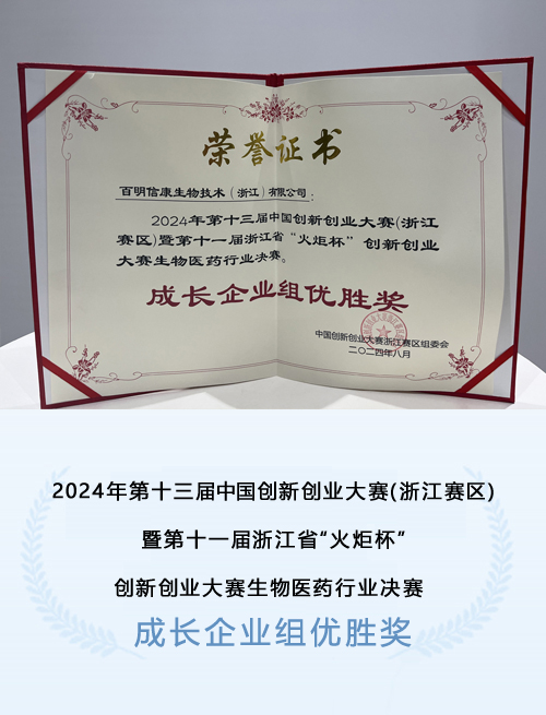 2020年杭州市先进技术转化应用大赛优胜奖